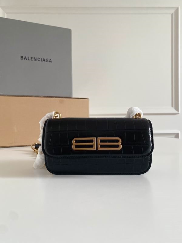 Balenciaga Gossip Small Crocodile Bag Black BGSSB-001