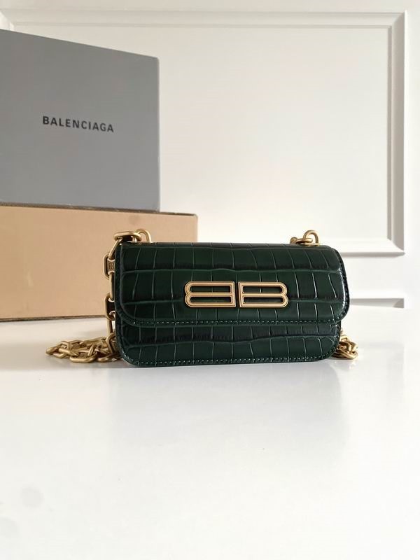 Balenciaga Gossip Small Crocodile Bag Dark Green BGSSB-003