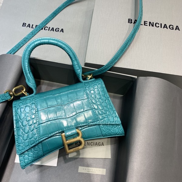 Balenciaga Hourglass Crocodile Bag Mint (2 Sizes) BHXS-003