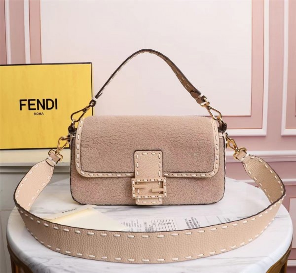 Fendi Baguette Beige Suede Bag FD-028