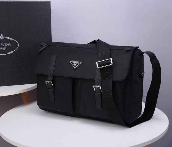 Prada Classic Black Canvas Crossbody Bag  PR125