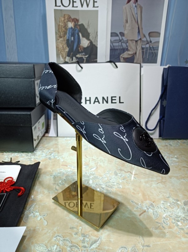 Chanel Women Flats Dark Blue CHN-142