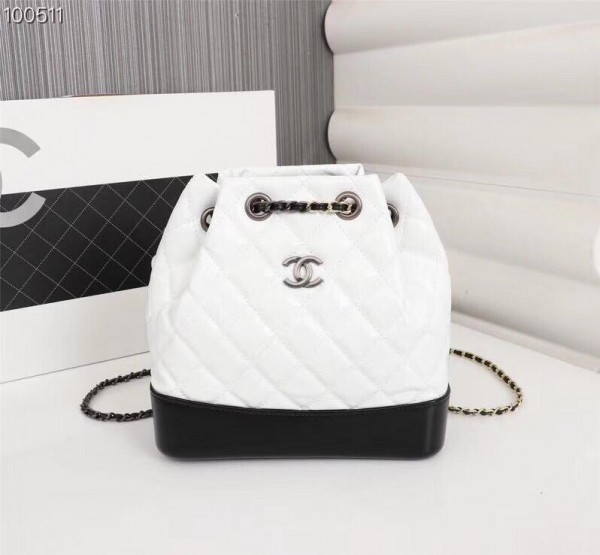 Chanel Gabrielle Backpacks (CH095-White-Black)