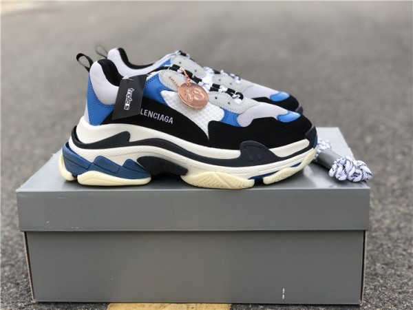 Balenciaga Triple S White-Black-Blue (BAL-N33)