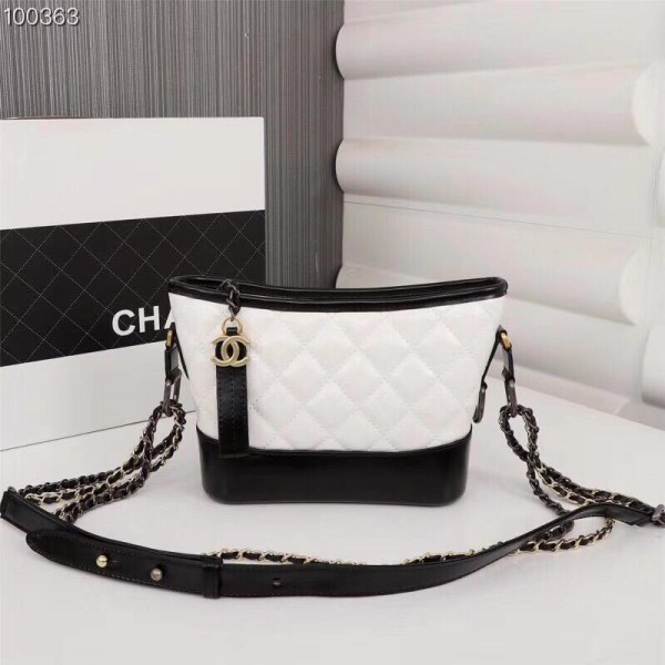 Chanel Gabrielle Small Hobo Bags (CH061-White-Black)