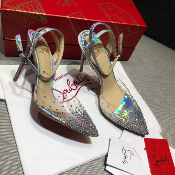 Christian Louboutin Rhinestones Pump Silver CL-H031