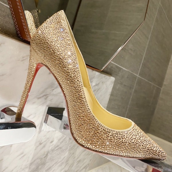 Christian Louboutin Sparkling Strass Pump Gold CL-H067