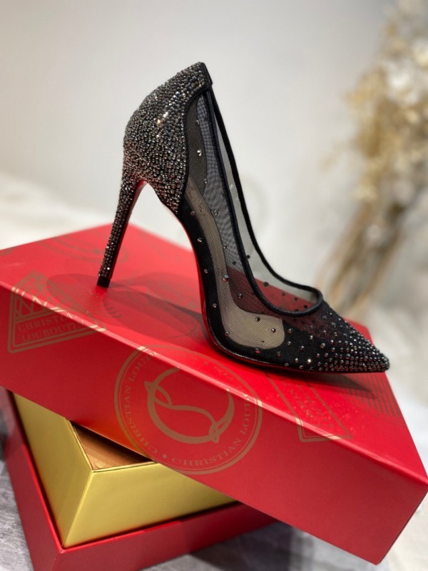 Christian Louboutin Rhinestone Mesh Pump CL-H075