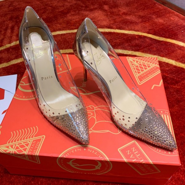 Christian Louboutin Rhinestones PVC Pump Gold CL-H078