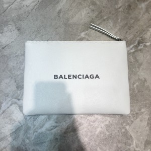Balenciaga Bazaar Leather Small Clutch White BGCL-006 