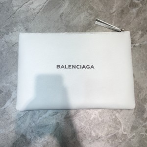 Balenciaga Bazaar Leather Large Clutch White BGCL-007  
