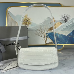 Balenciaga Ghost Sling Bag Crocodile Leather White BGSB-0012 