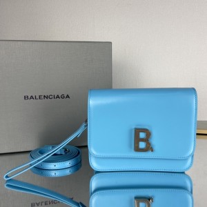 Balenciaga B Small Leather Bag in Blue BGSB-0014