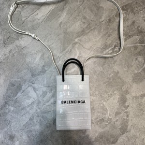 Balenciaga Phone Pouch Crocodile Tote White BLSP-001