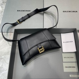 Balenciaga Hourglass Shoulder Bag Black Gold (3 Sizes) BSHL-005