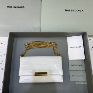 Balenciaga Triplet White Crocodile WOC BTSLB-003