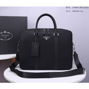 Prada Saffiano Leather Briefcase Black PR133