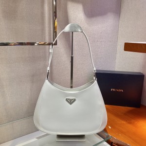 Prada Cleo Leather Shoulder Bag White PR197