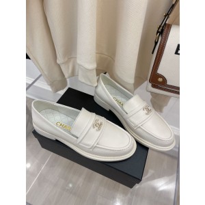 Chanel Women Loafers White CHN-046