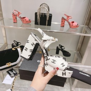 Chanel Women New High-heel Sandals White CHN-078