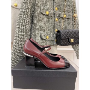 Chanel Mary Jane Chunky Pumps Red CHN-156