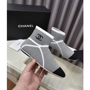 Chanel Women Boots Grey White CHN-206