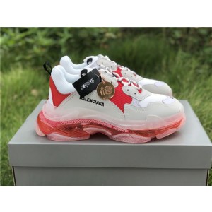 Balenciaga Triple S Clear Sole White/Red (BAL-N21)