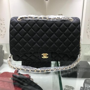 Chanel Large Double Flap Classic Handbag (CH049-Black)