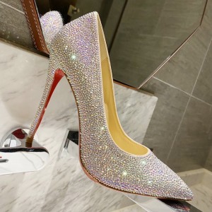 Christian Louboutin Sparkling Strass Pump White CL-H066