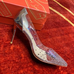 Christian Louboutin Rhinestones PVC Pump Silver CL-H077