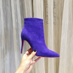 Christian Louboutin Women Suede Boots Purple CL-H114