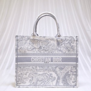 Dior Embroidery Book Tote Gray Toile de Jouy (DR-BG-N14)